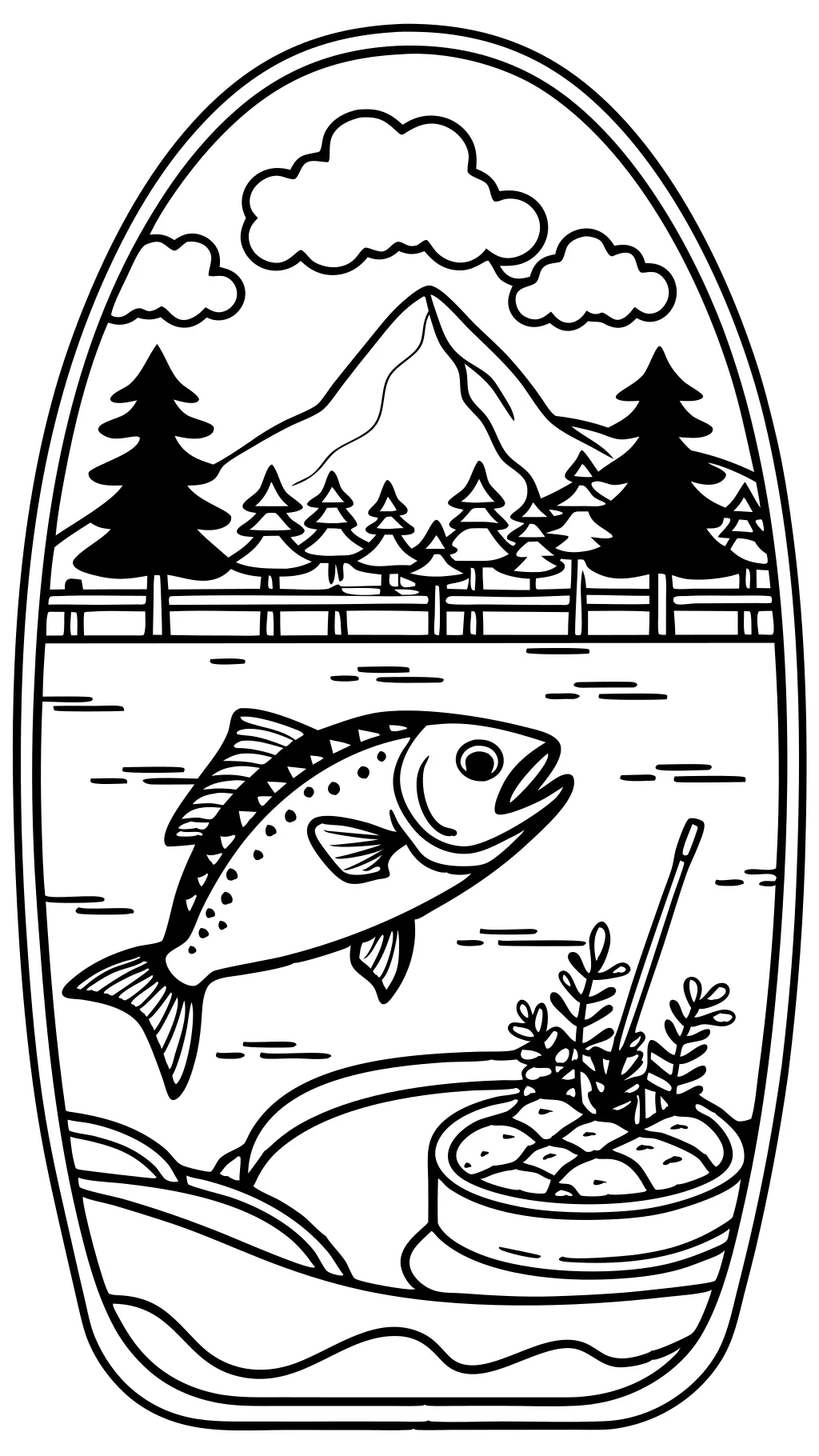 bass fishing coloring pages